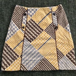 Anthropologie Maeve Houndstooth plaid skirt